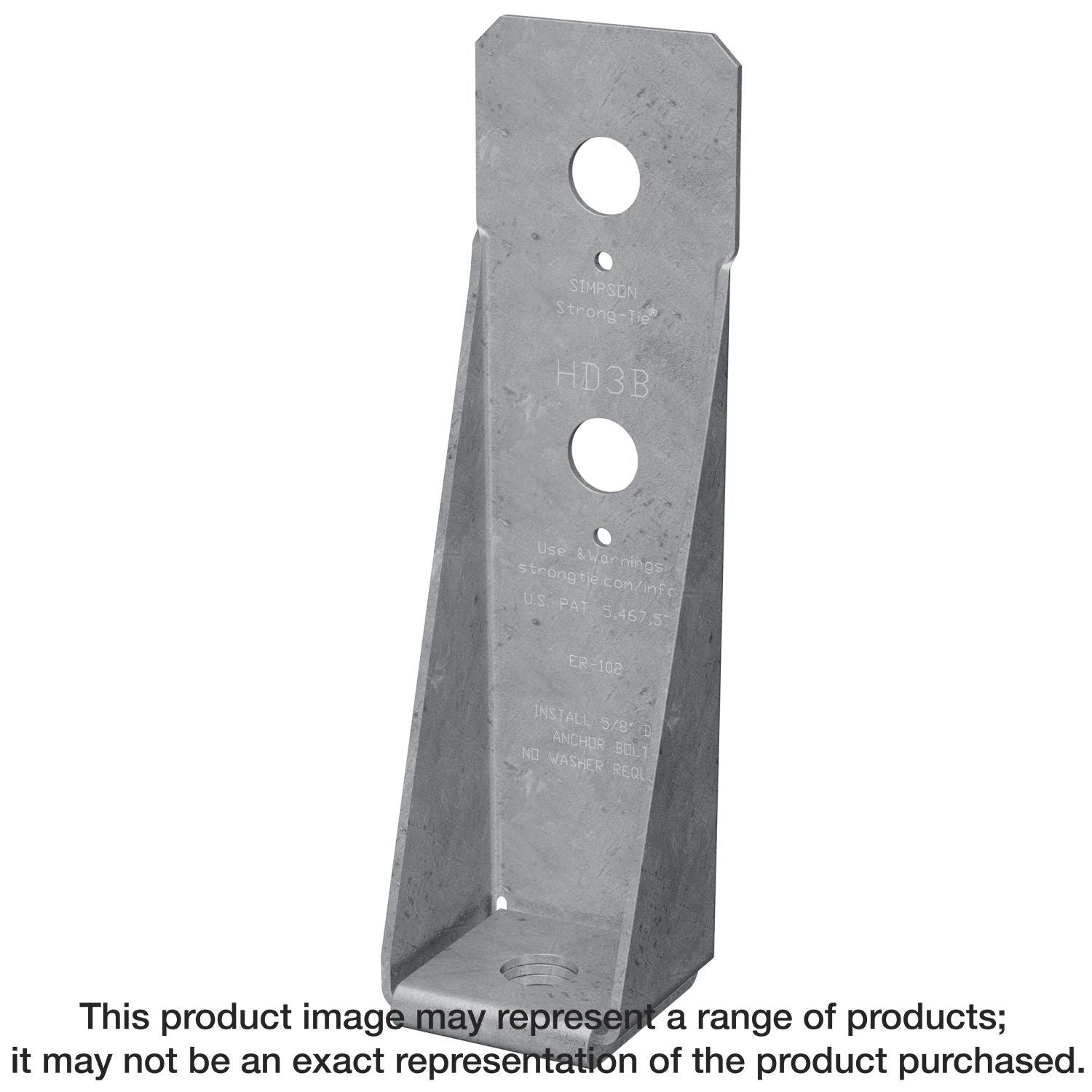 Simpson Strong-Tie HD7BHDG HDB 12-3/8-in. Hot-Dip Galvanized Bolted Holdown