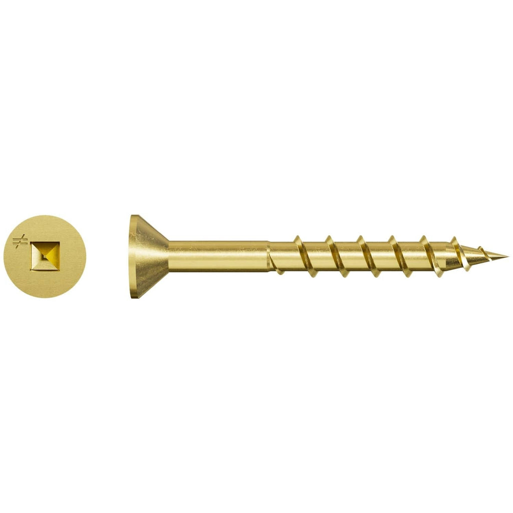 Simpson Strong-Tie WSC112S WSC Wood Screw (Collated), #8 x 1-1/2-in. #2 Square, Flat Head, Yellow Zinc, 2000-Pack