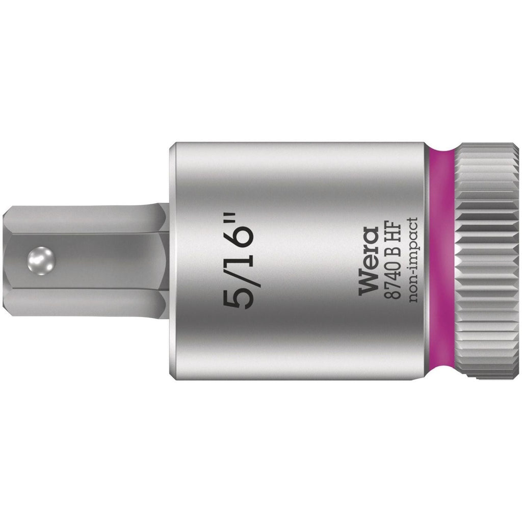 Wera 8740 B Hf Zyklop Bit Socket With Holding Function, 3/8-in. Drive, 5/16-in.x38.5-mm.