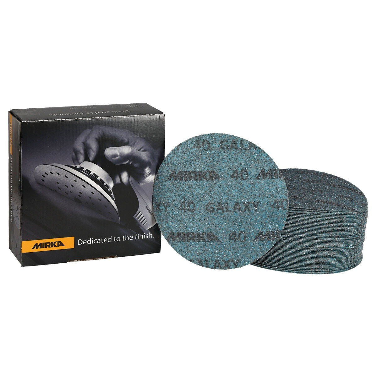 Mirka Galaxy 6-in. 40 Grit Hook and Loop Sanding Discs, 50-Pack for Power Sanders (FY-622-040)