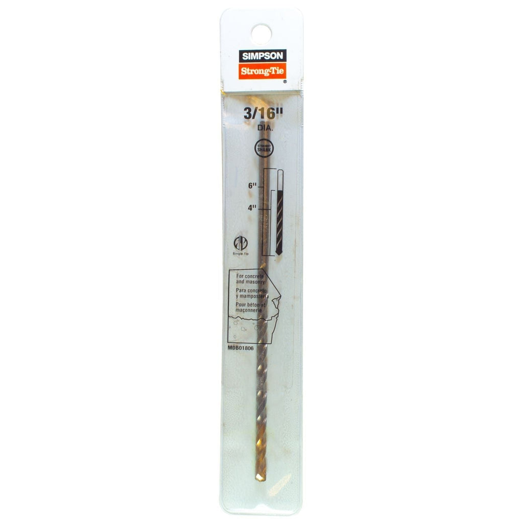 Simpson Strong-Tie MDB01806 3/16-in. x 6-in. Straight Shank Drill Bit