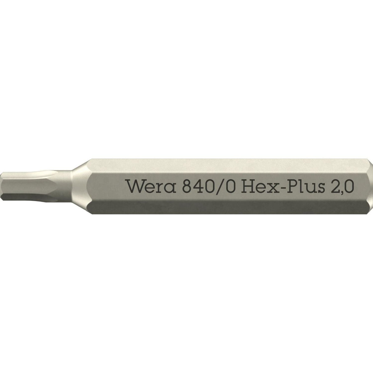 Wera 840/0 Hex-Plus Micro Bit For Hexagonal Socket Head Screws, 2x30-mm.
