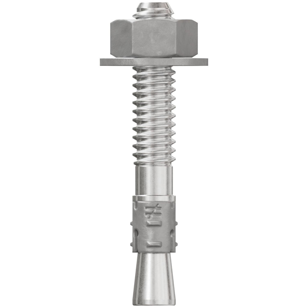 Simpson Strong-Tie STB2-25134S6F100 Strong-Bolt 2, 1/4-in. x 1-3/4-in. Type 316 Stainless-Steel Wedge Anchor, Fully Assembled, 100-Pack