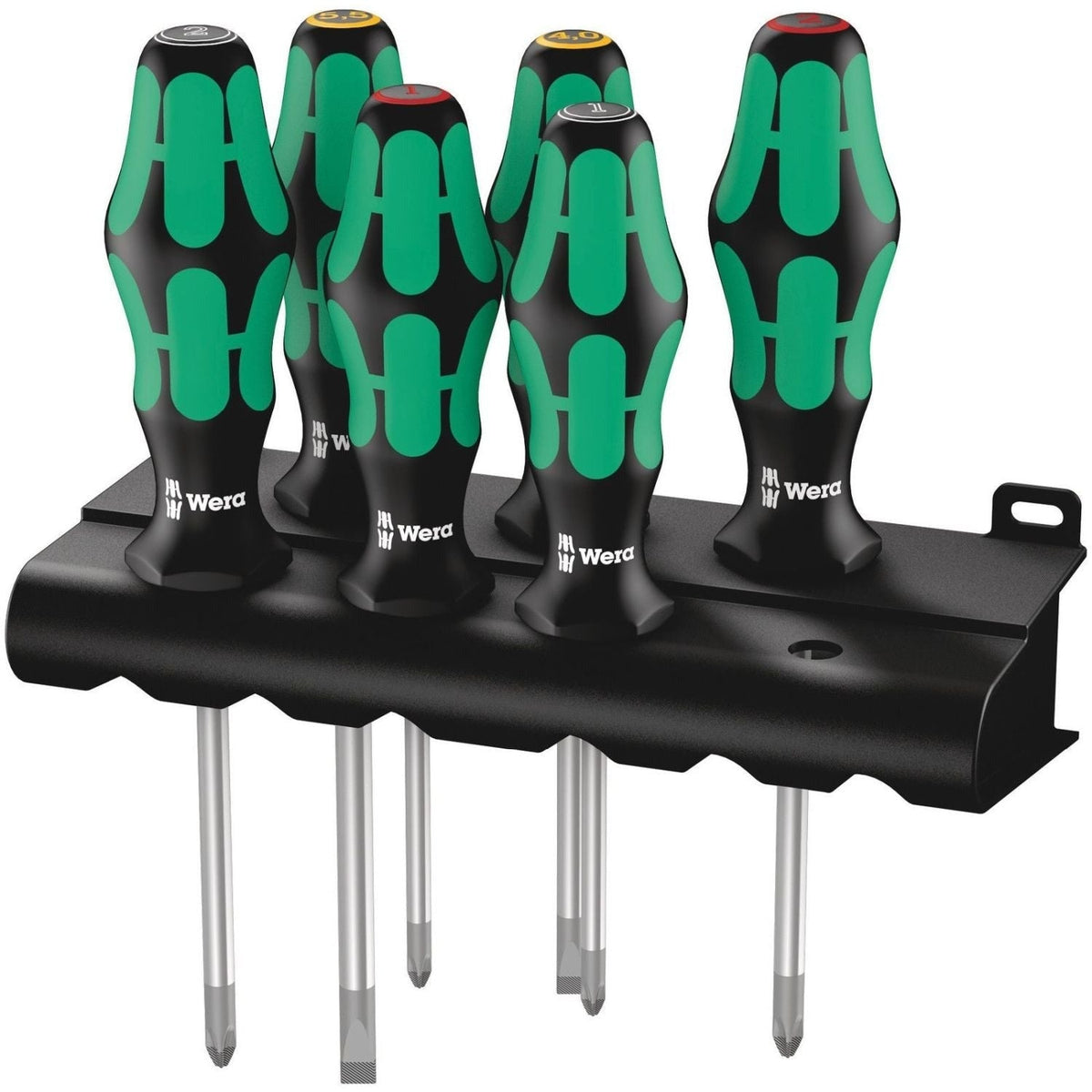 Wera 335/350/355/6 Screwdriver Set Kraftform Plus Lasertip And Rack, 6-Pieces