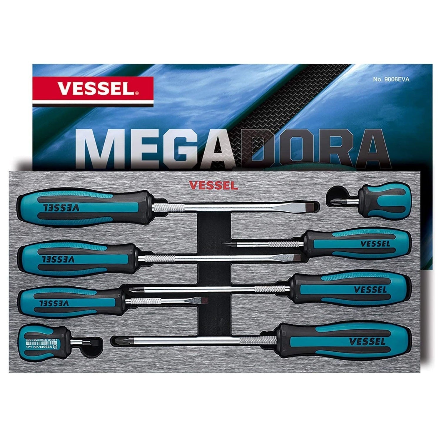 Vessel 9008EVA MEGADORA JAWSFIT Screwdriver 8-Piece Set (9008EVA)