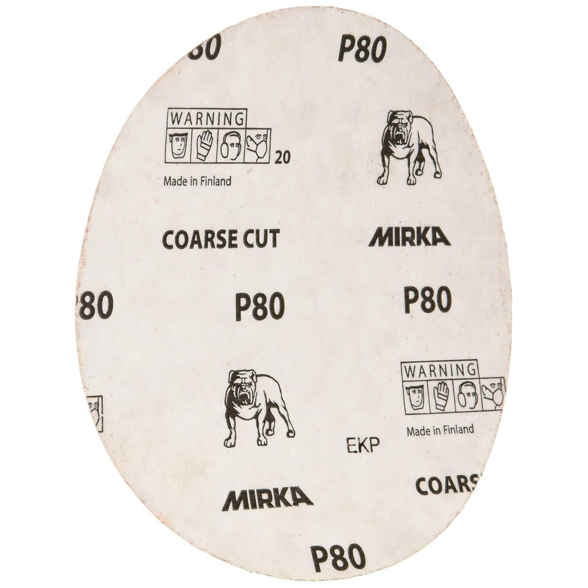 Mirka Coarse Cut 6-in. P80 PSA Sanding Disc for Lacquer, Putty, and Metal Sanding (40-341-080)