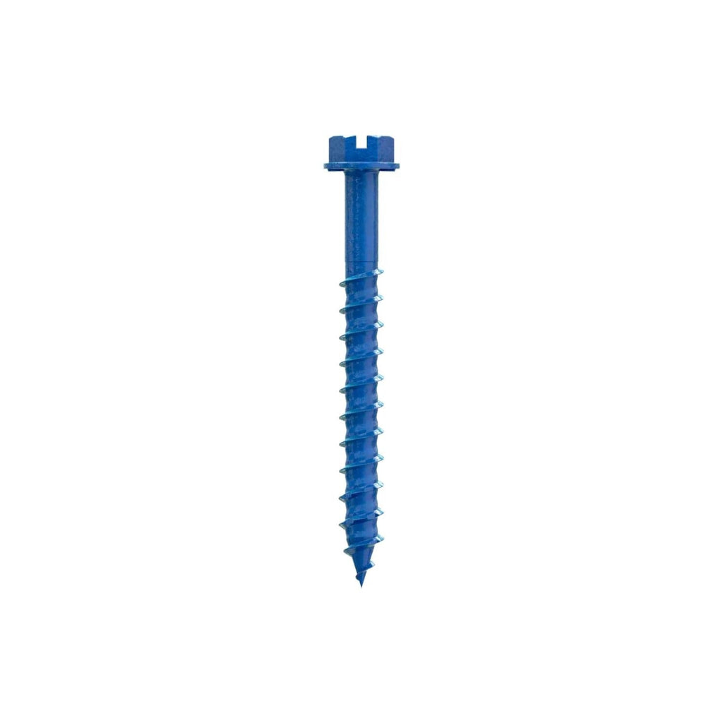 Simpson Strong-Tie TNT25214HC25 Titen Turbo, 1/4-in. x 2-1/4-in. Hex-Head Concrete and Masonry Screw, Blue, 25-Pack