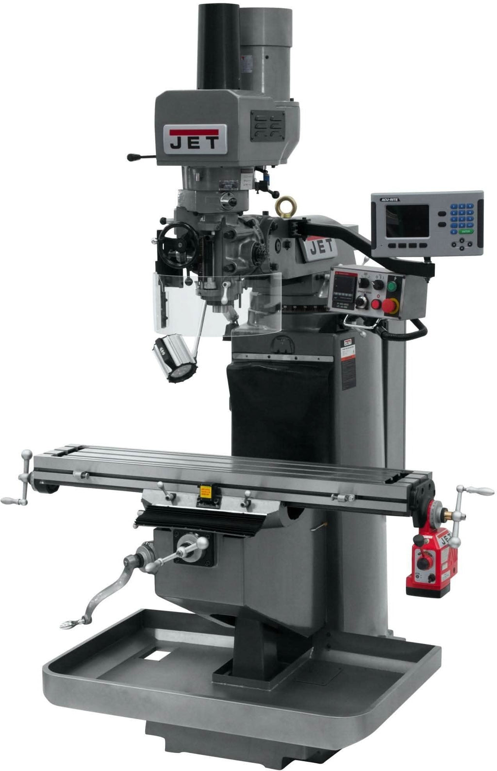 Jet Tools 690526 JTM-949EVS Mill With 3-Axis Acu-Rite 200S DRO (Knee) With X-Axis Powerfeed and Air Powered Draw Bar