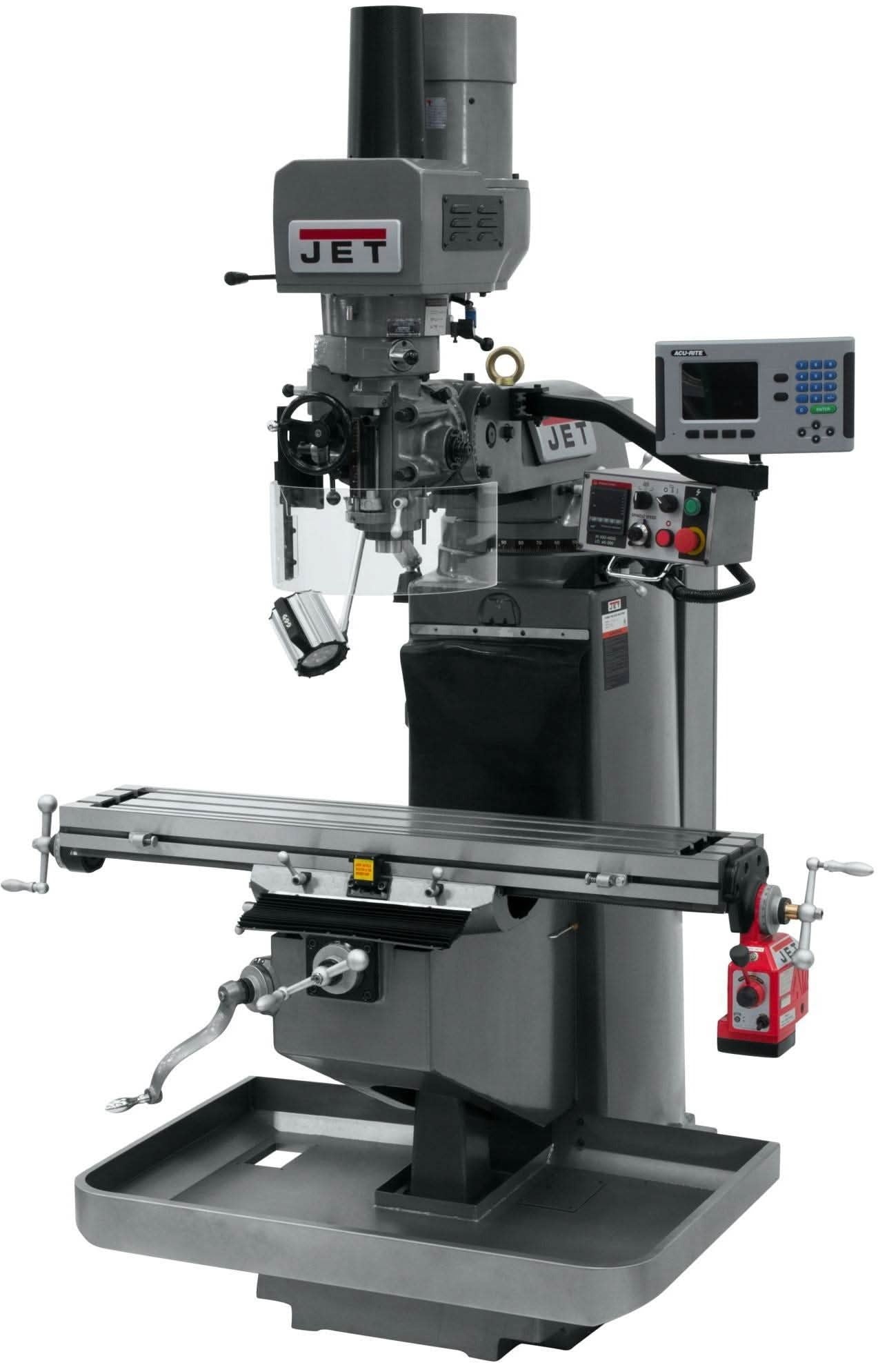Jet Tools 690526 JTM-949EVS Mill With 3-Axis Acu-Rite 200S DRO (Knee) With X-Axis Powerfeed and Air Powered Draw Bar