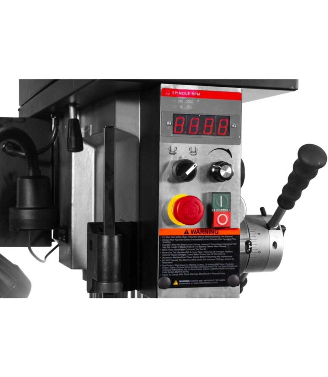 JET 354250 JDPE-20EVS-PDF 1-1/4-Inch Drilling Capacity, 2HP, 115V, 1Ph Electronic Variable Speed Drill with Power Downfeed