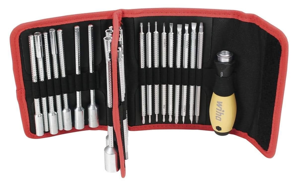 Wiha 28187 ESD Safe Drive-Loc VI Interchangeable Blade 32 Piece Set in Folding Wallet