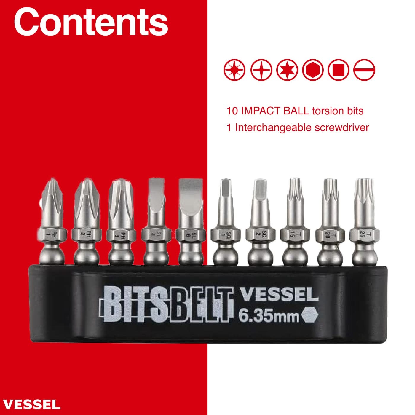 Vessel 2200MBH120K01 BALL GRIPTM Interchangeable Ratchet Screwdriver