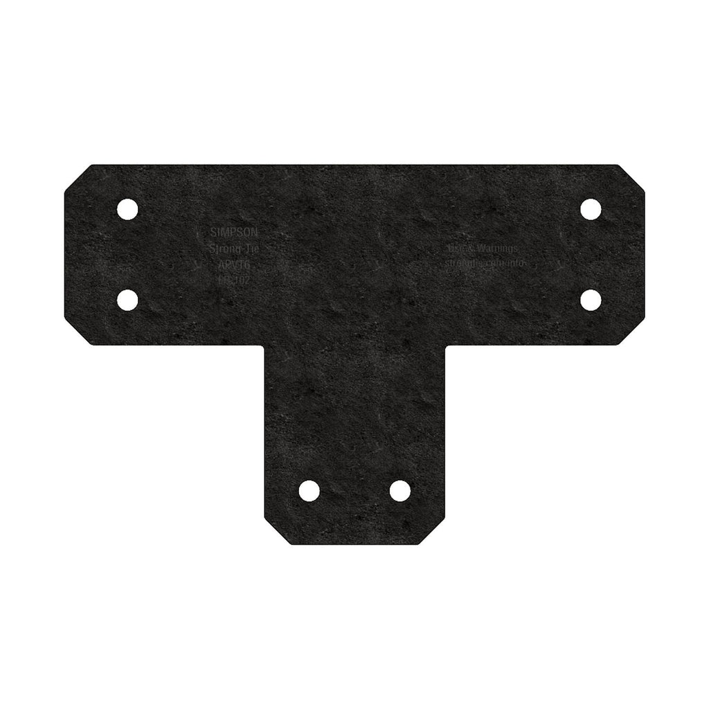 Simpson Strong-Tie Outdoor Accents Avant Collection ZMAX, Black Powder-Coated T Strap for 6x6 (APVT6)
