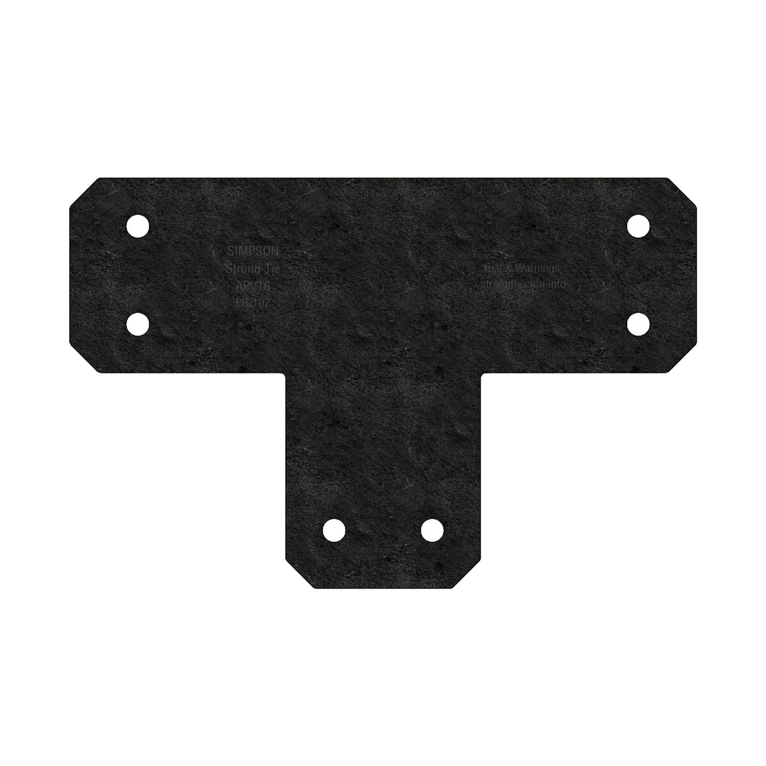 Simpson Strong-Tie Outdoor Accents Avant Collection ZMAX, Black Powder-Coated T Strap for 6x6 (APVT6)