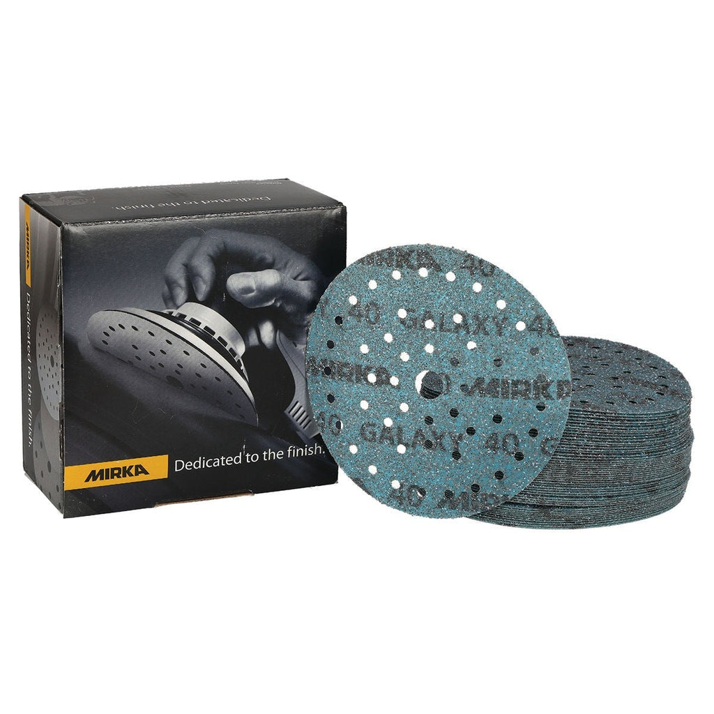 Mirka Galaxy 6-in. 40 Grit Hook and Loop Sanding Disc 50-Pack, Multifit Ceramic Abrasive (FY-6MF-040)