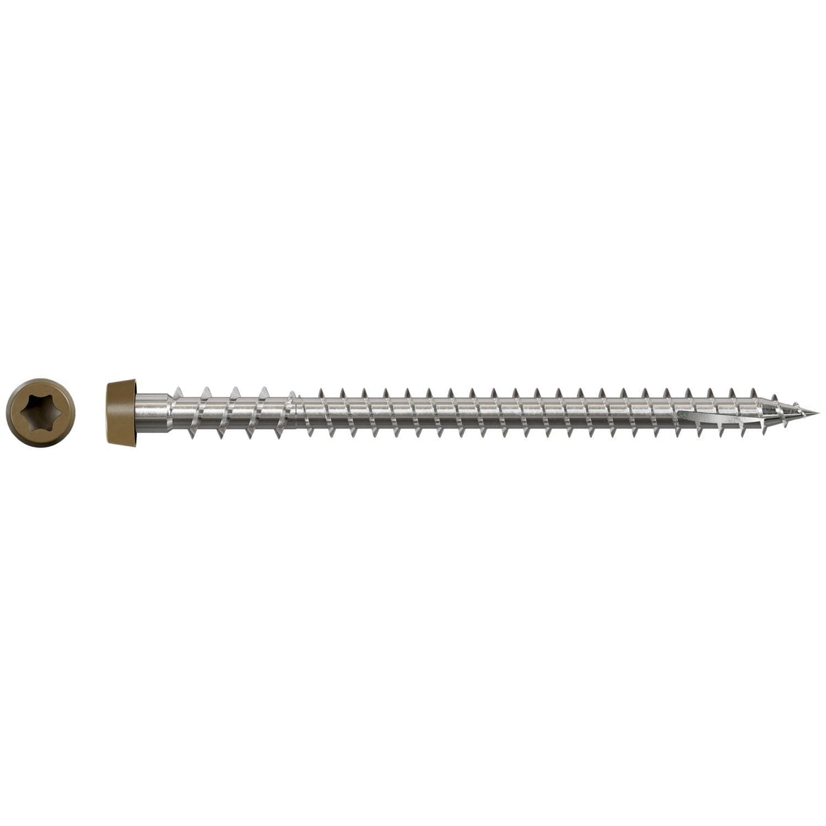 Simpson Strong-Tie DCU234S316BR05 Deck-Drive DCU COMPOSITE Screw (Collated), #10 x 2-3/4-in. Type 316, Brown 05, 1000-Pack