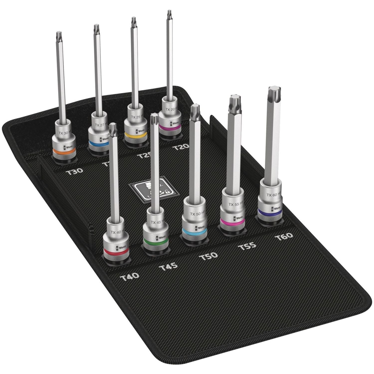 Wera 8767 C Torx Hf 3 Zyklop Bit Socket Set With 1/2-in. Drive, With Holding Function, 9-Pieces