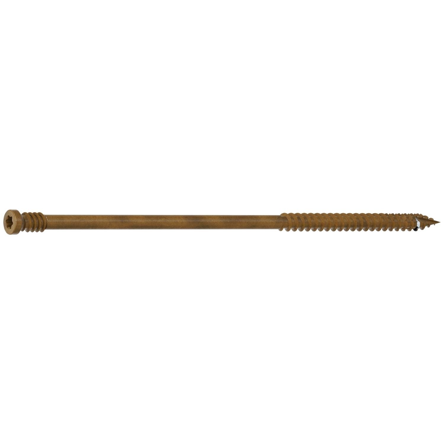Simpson Strong-Tie FT09500MB Finish Trim Screw, #9 x 5-in. T15, Trim-Head, Quik Guard, Tan, 500-Pack