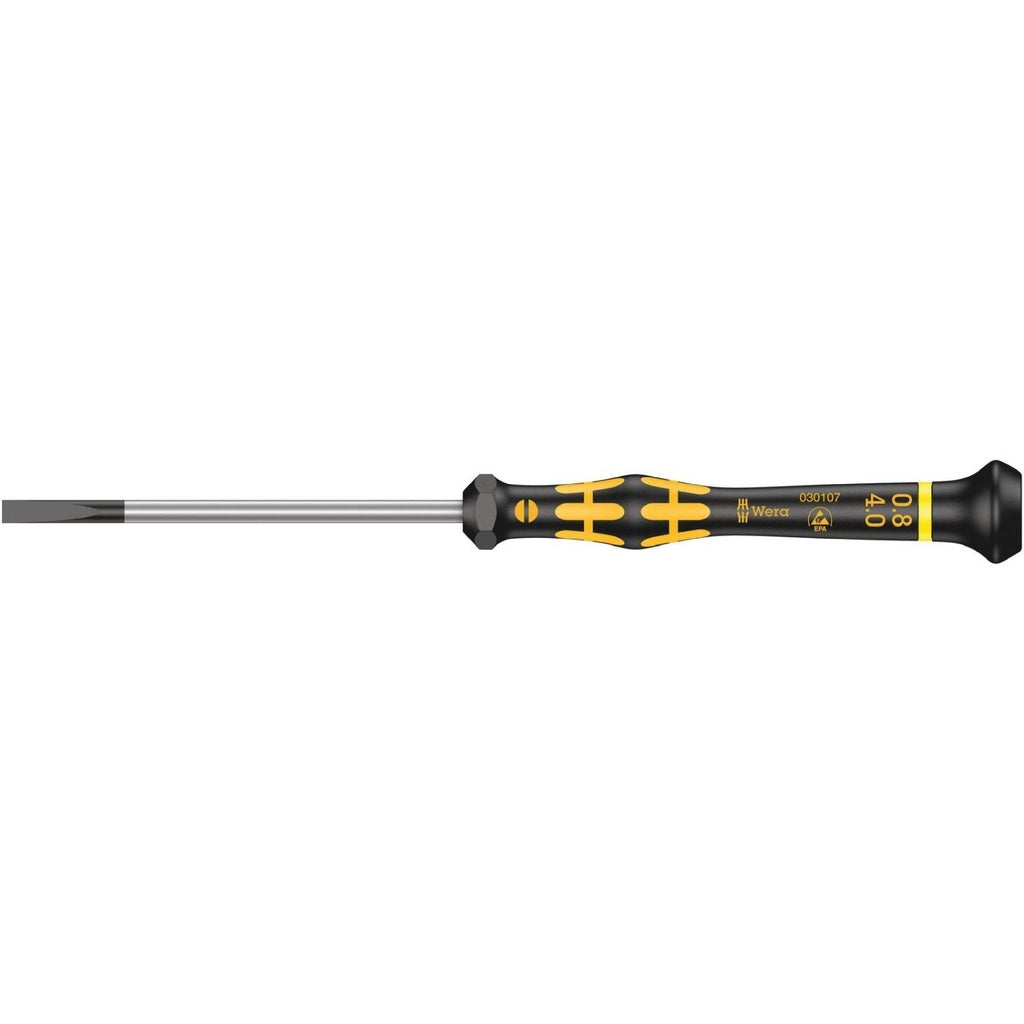 Wera 1578 A Esd Kraftform Micro Screwdriver For Slotted Screws, 0.16x0.8x40-mm.