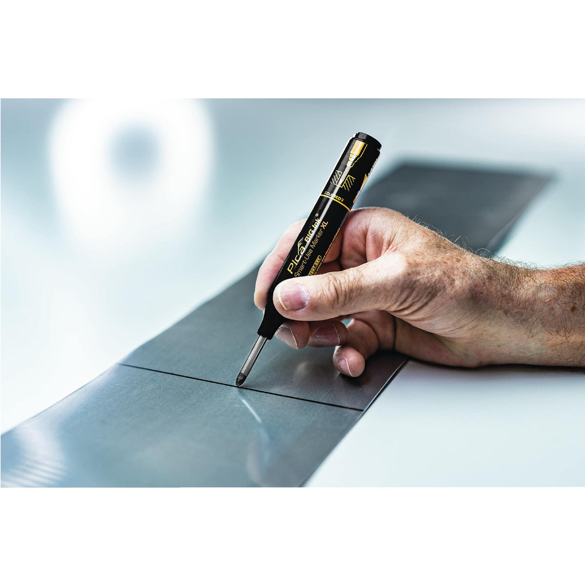 Pica 170/46/SB Black Ink Marker For Deep Hole w/ Quiver Holder, 1-Pack