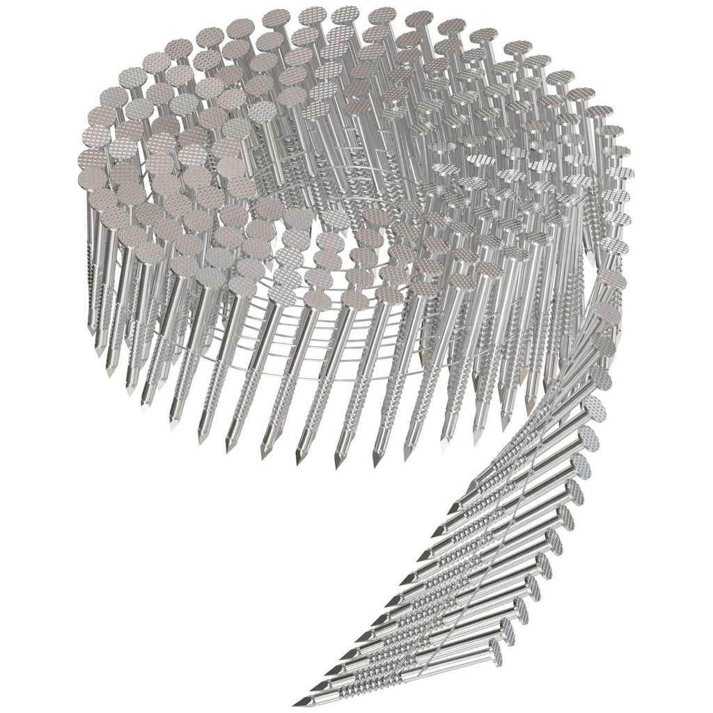 Simpson Strong-Tie S12A175PNB 15° Wire Coil, Full Round Head, Ring-Shank Decking/Framing Nail, 1-3/4-in. x .099-in. Type 304, 3600-Pack