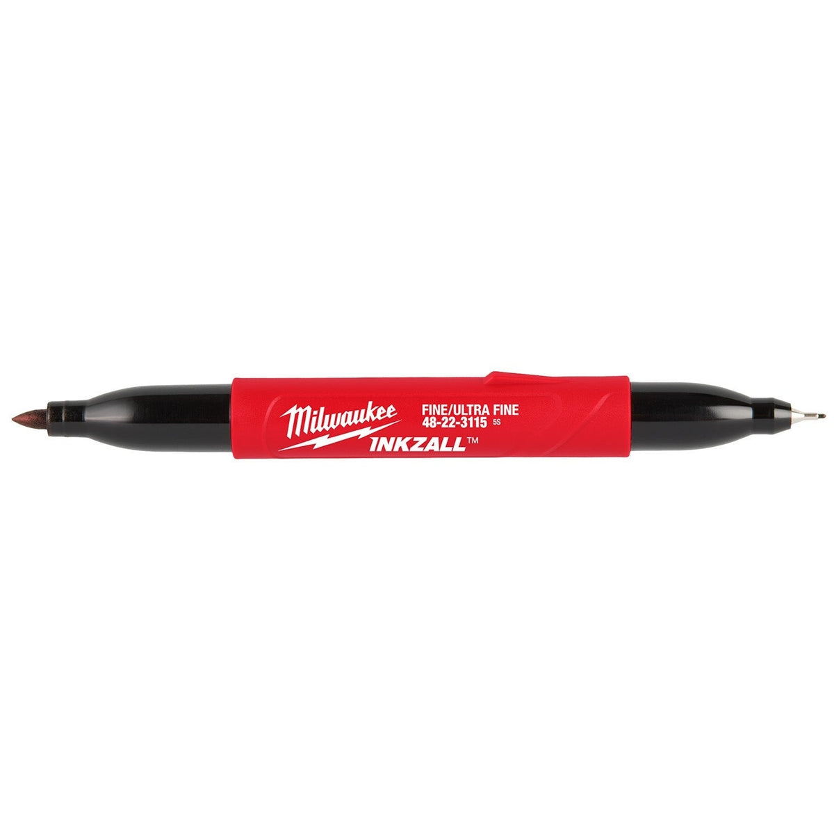 Milwaukee 48-22-3115 INKZALL Double-Sided Ultra Fine & Fine Point Black Jobsite Marker