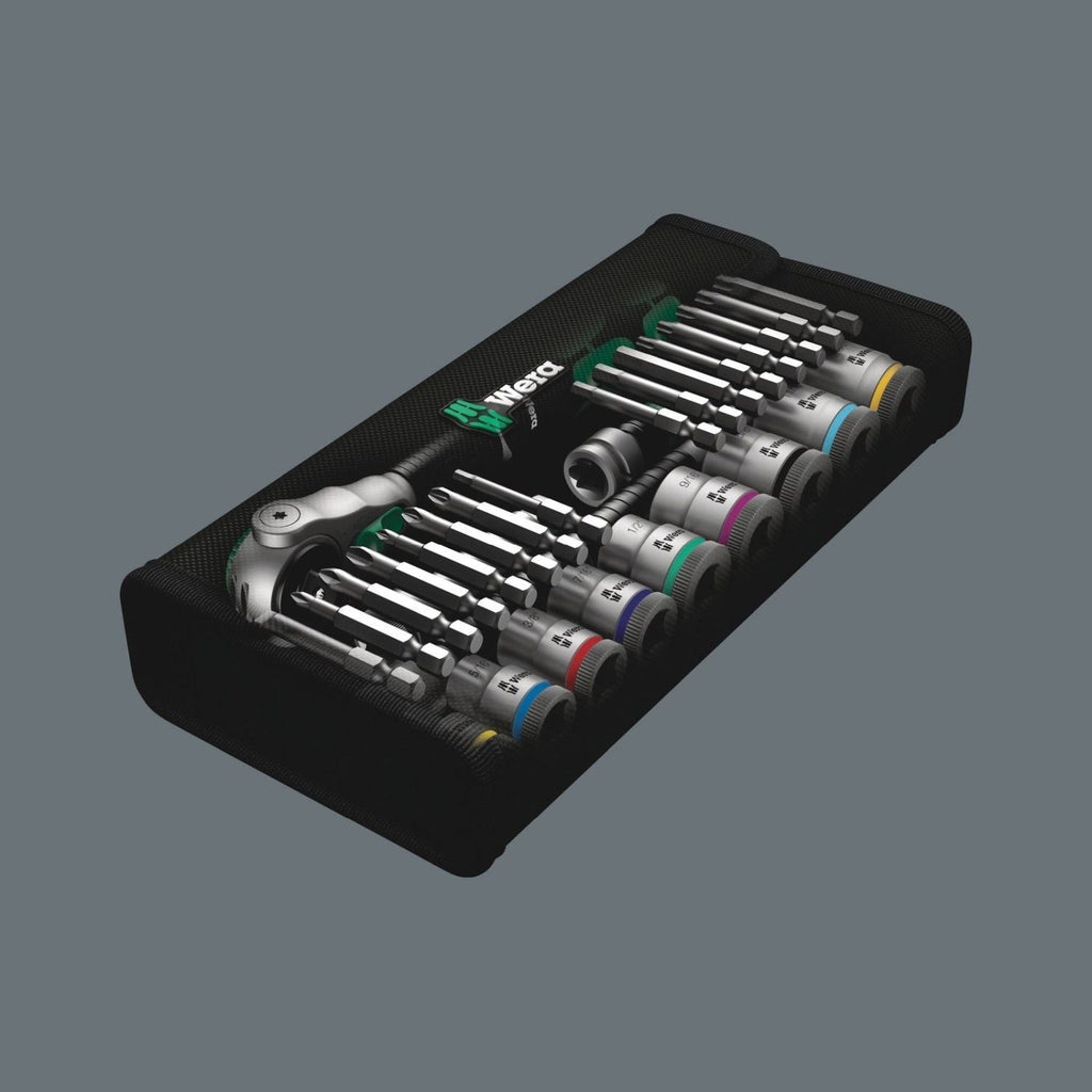 Wera 8100 SB 9 Zyklop Speed Ratchet Set, 3/8-in. Drive, Imperial, 29-Pieces