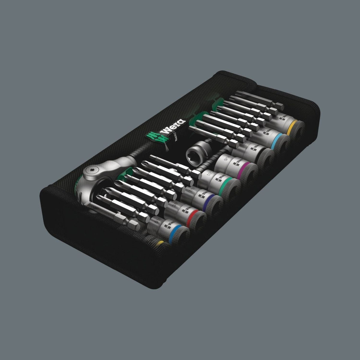 Wera 8100 SB 9 Zyklop Speed Ratchet Set, 3/8-in. Drive, Imperial, 29-Pieces