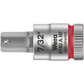 Wera 8740 A Hf Zyklop Bit Socket With Holding Function, 1/4-in. Drive, 7/32-in.x28-mm.
