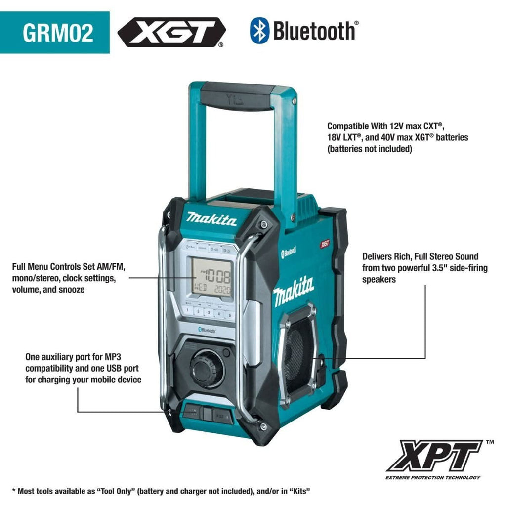 Makita 40V max XGT Brushless 6-1/2" AWS Plunge Track Saw + Bluetooth Radio 4.0Ah Kit