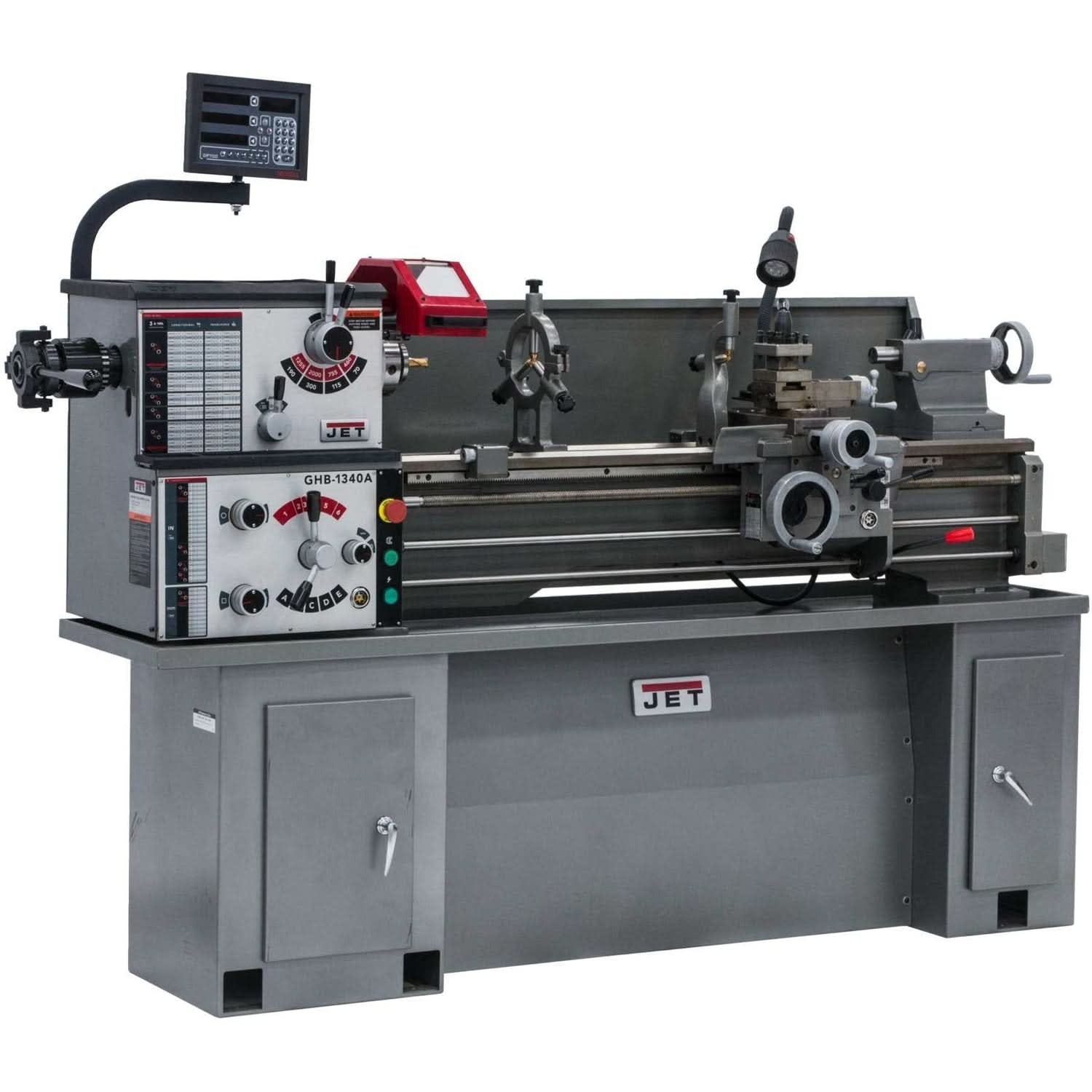 Jet 323104 GHB-1340A Lathe With Newall DP500 DRO With Taper Attachment and Collet Closer