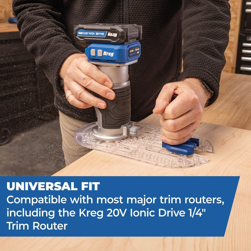 Kreg Tool Trim Router Base Plate with Handle for Circle Cutting, Fits Most Trim Routers (KRTBP100)