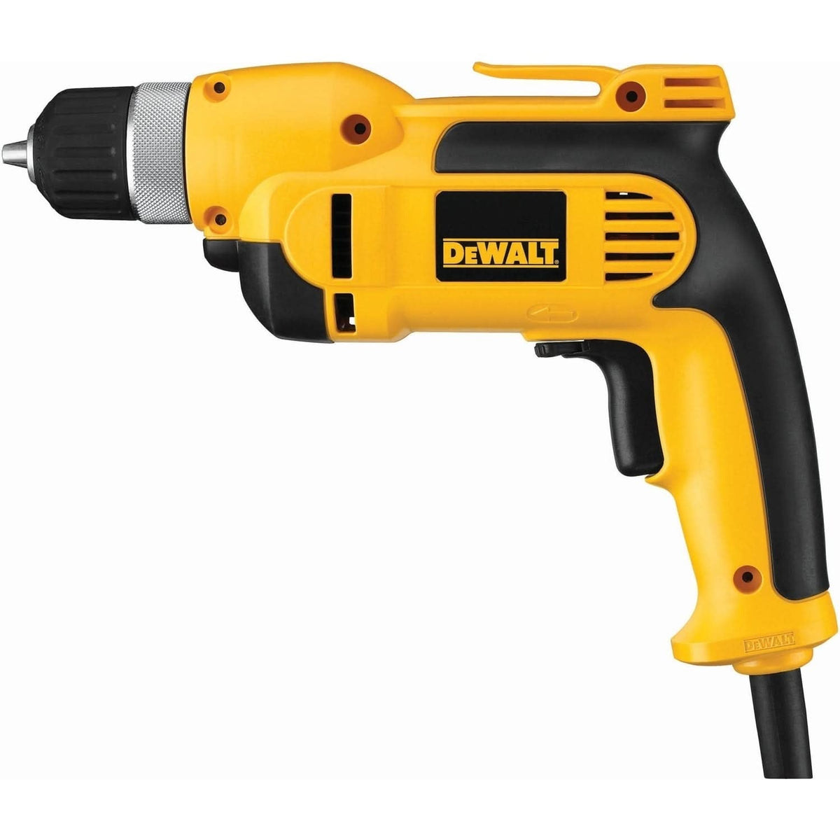 DeWalt DWD110K Corded 3/8" (10mm) VSR Pistol Grip Drill Kit with Keyless Chuck