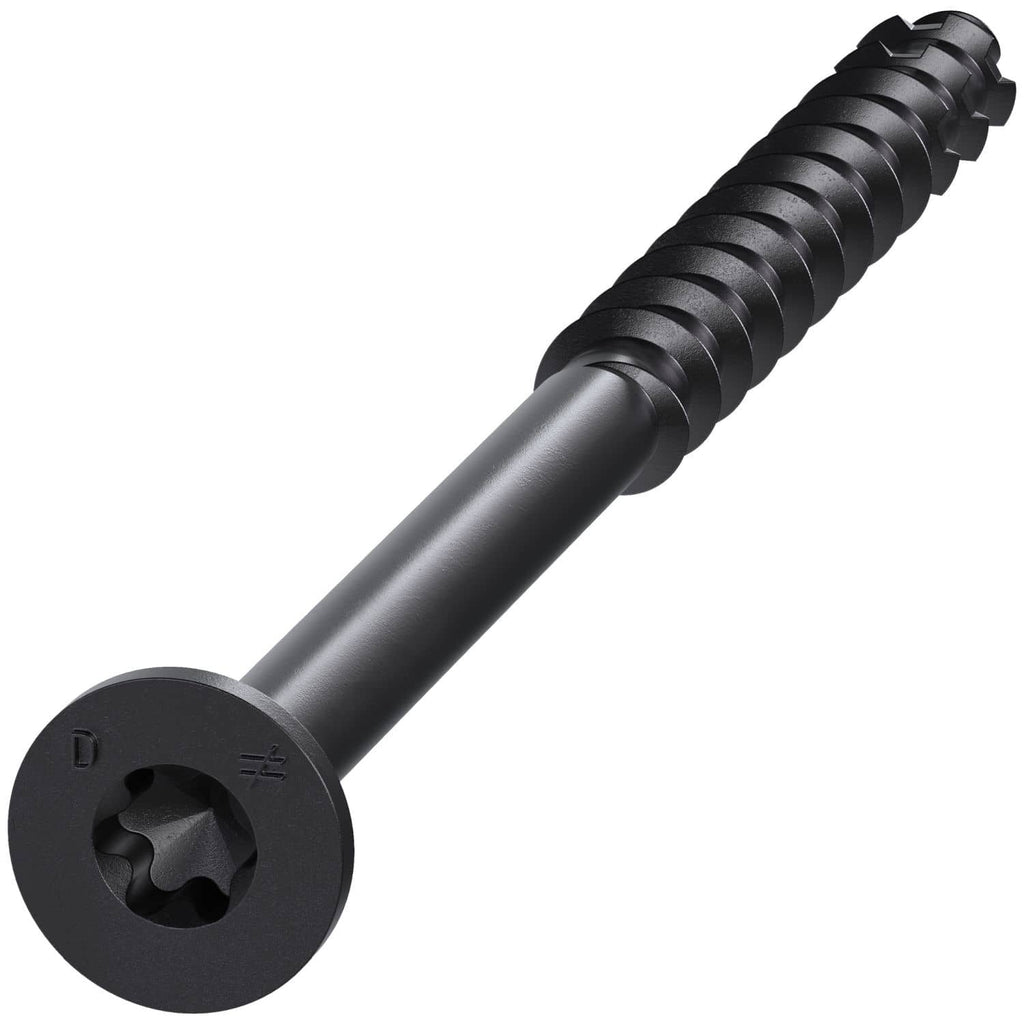Simpson Strong-Tie TNTBL18314TF Titen Turbo, 3/16-in. x 3-1/4-in. 6-Lobe Flat-Head Concrete and Masonry Screw, Black, 100-Pack