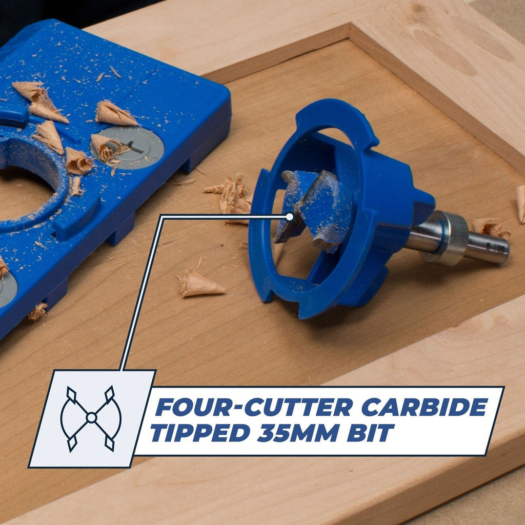 Kreg Concealed Hinge Jig with 35 mm Carbide-Tipped Bit for Cabinet Door Installation (KHI-HINGE)