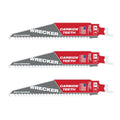Milwaukee 48-00-5341 6-Inch 6-TPI THE WRECKER with Carbide Teeth SAWZALL Reciprocating Saw Blade, 3-Pack
