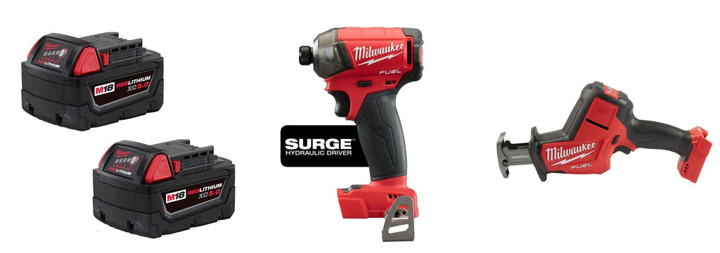 Milwaukee M18 FUEL Hex Hydraulic Driver and M18 FUEL Hackzall Recip Saw with Battery 2-Pack