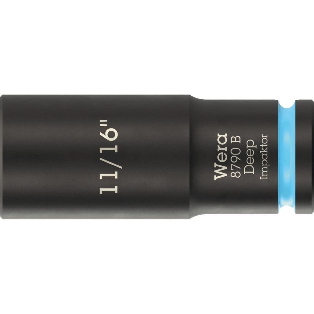 Wera 8790 B Impaktor Deep Socket With 3/8-in. Drive, 11/16-in.x63-mm.