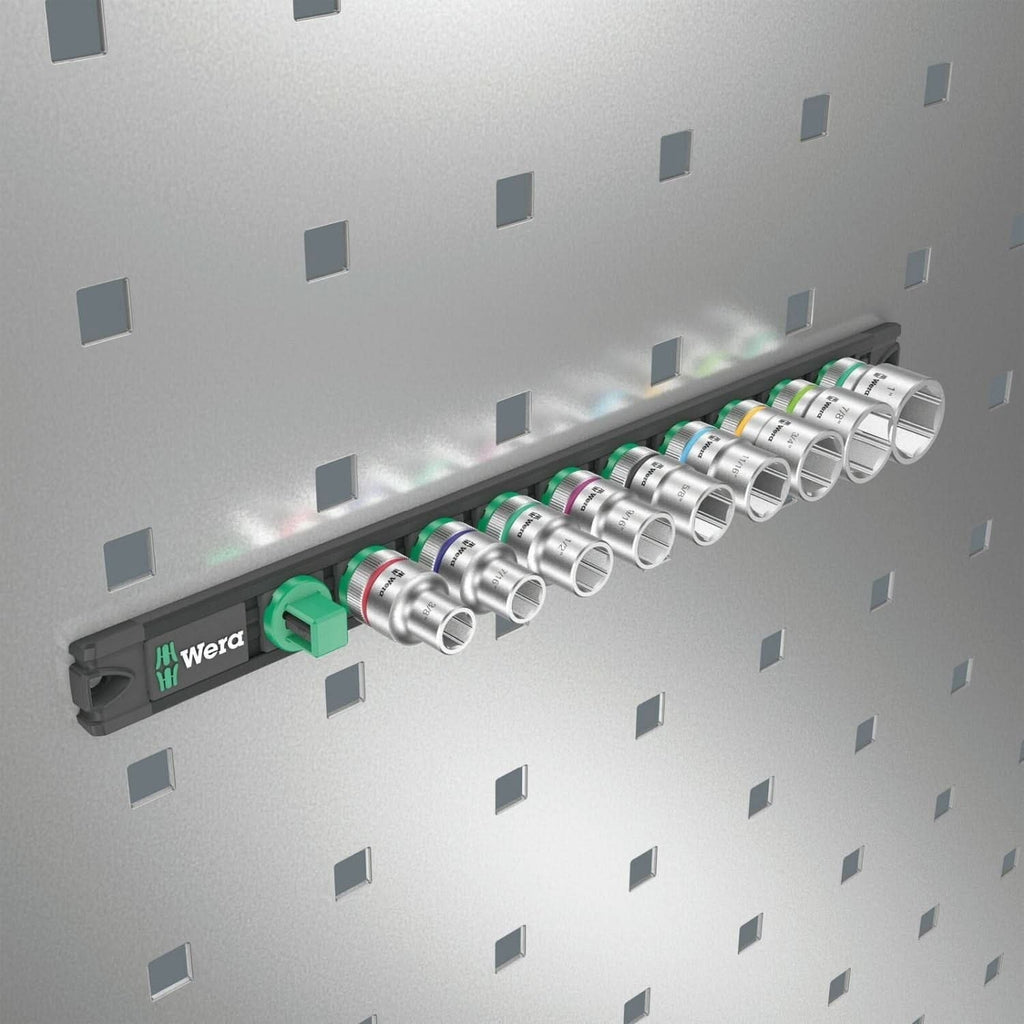 Wera Magnetic Socket Rail C Imperial 1 Zyklop Socket Set, 1/2-in. Drive, Imperial, 9-Pieces