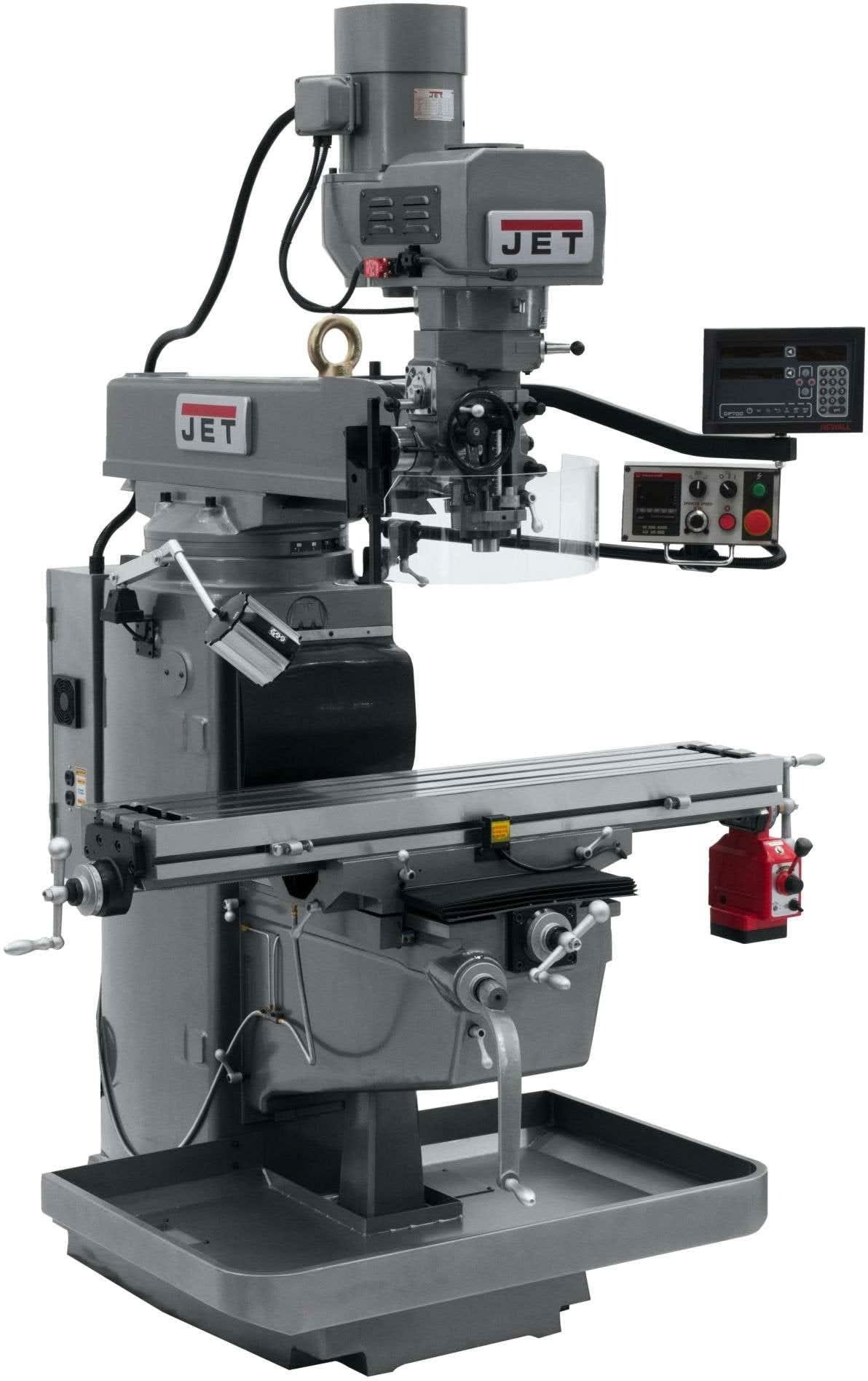 Jet Tools 690644 JTM-1050EVS2/230 Mill With 3-Axis Newall DP700 DRO (Quill) With X-Axis Powerfeed