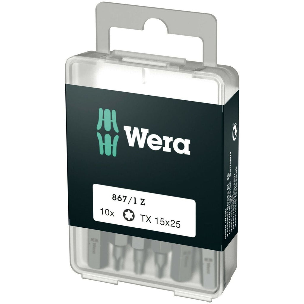 Wera 867/1 Diy Torx Bit, Torx 15x25-mm., 10-Pieces