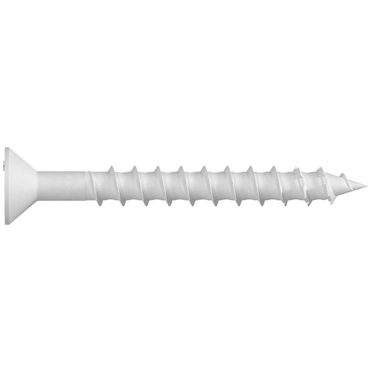 Simpson Strong-Tie TNTW25214TF Titen Turbo, 1/4-in. x 2-1/4-in. 6-Lobe Flat-Head Concrete and Masonry Screw, White, 100-Pack