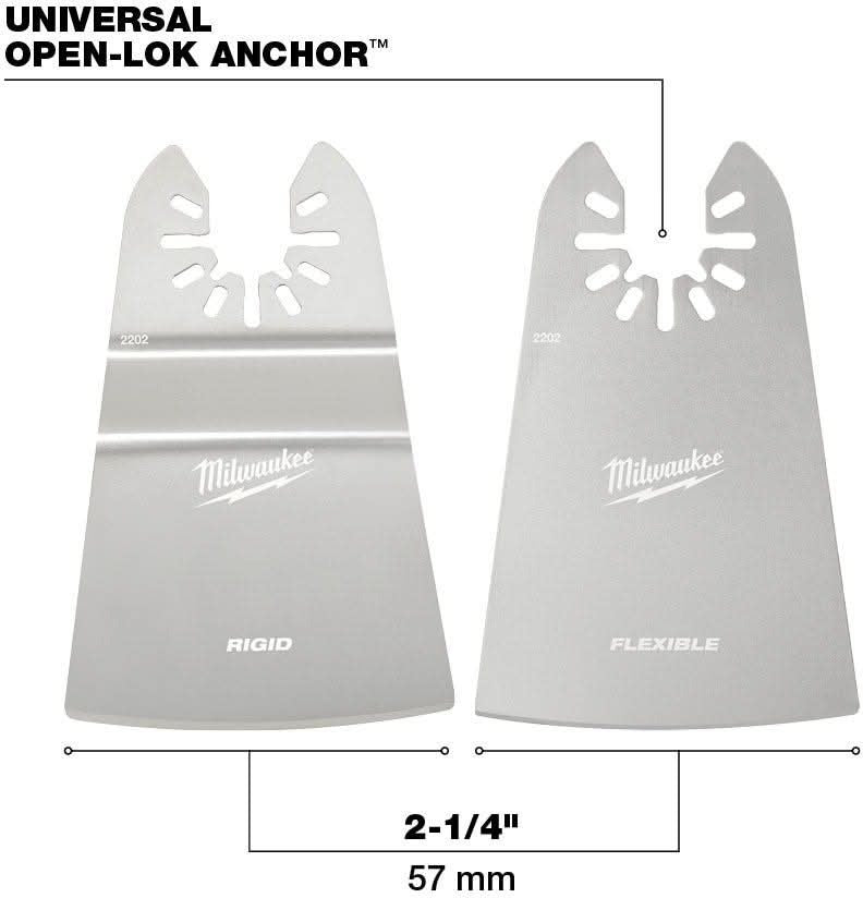 Milwaukee 49-25-2202 Open-Lok 2-Inch Rigid & 2-Inch Flexible Scraper Variety Pack, 2-Pieces