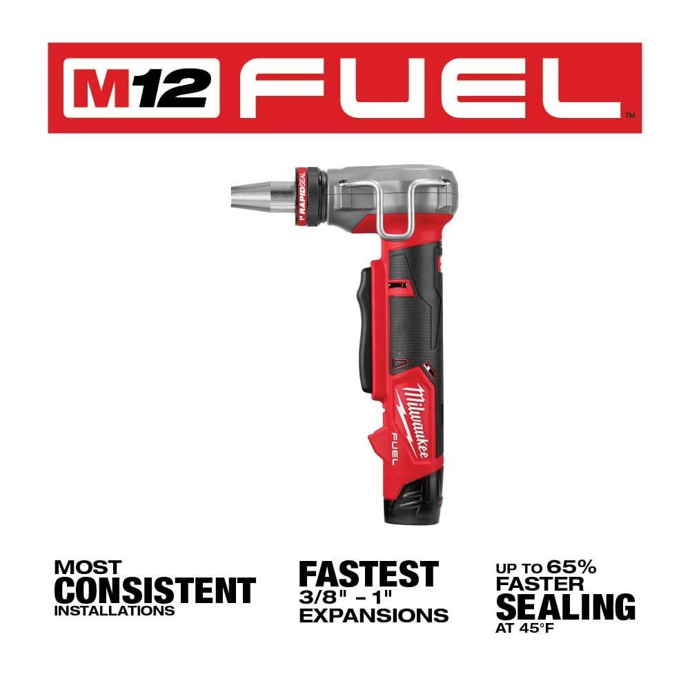 Milwaukee 2532-22 M12 FUEL ProPEX Expander with 1/2-Inch-1-Inch RAPID SEAL ProPEX Expander Head 2.0Ah Kit