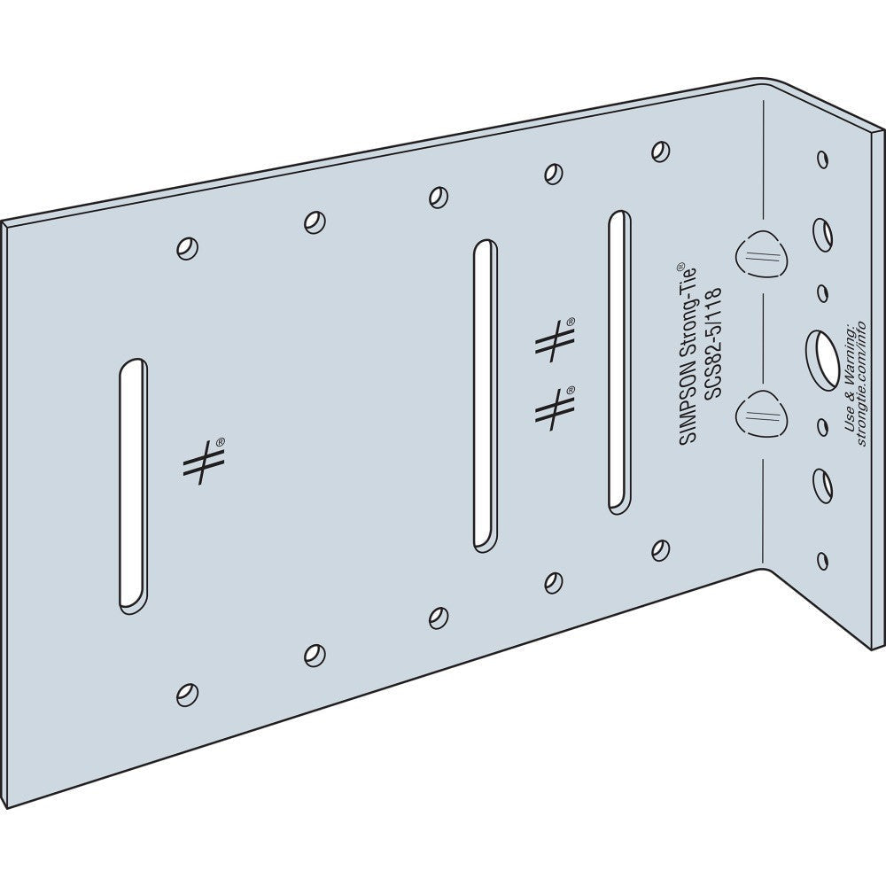 Simpson Strong-Tie SCS82-5/118-KT25 SCS 2-in. x 8-in. x 5-in. 10-Gauge Seismic Bypass Framing Slide Clip w/ Screws, 25-Pack