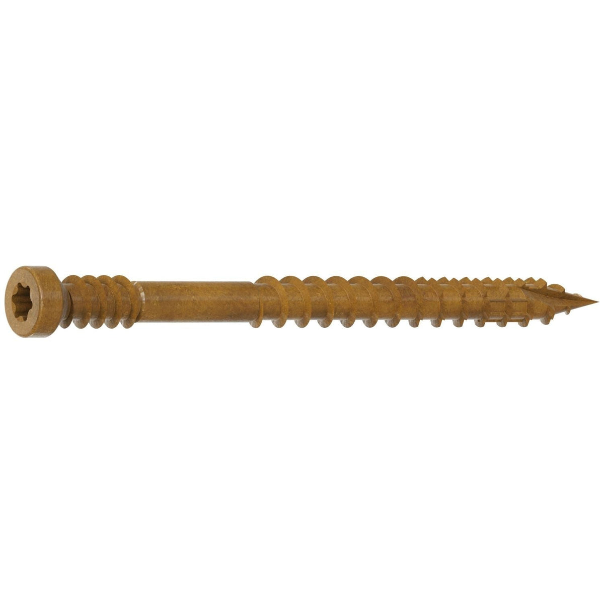 Simpson Strong-Tie FT07200MB Finish Trim Screw, #7 x 2-in. T10, Trim-Head, Quik Guard, Tan, 4000-Pack