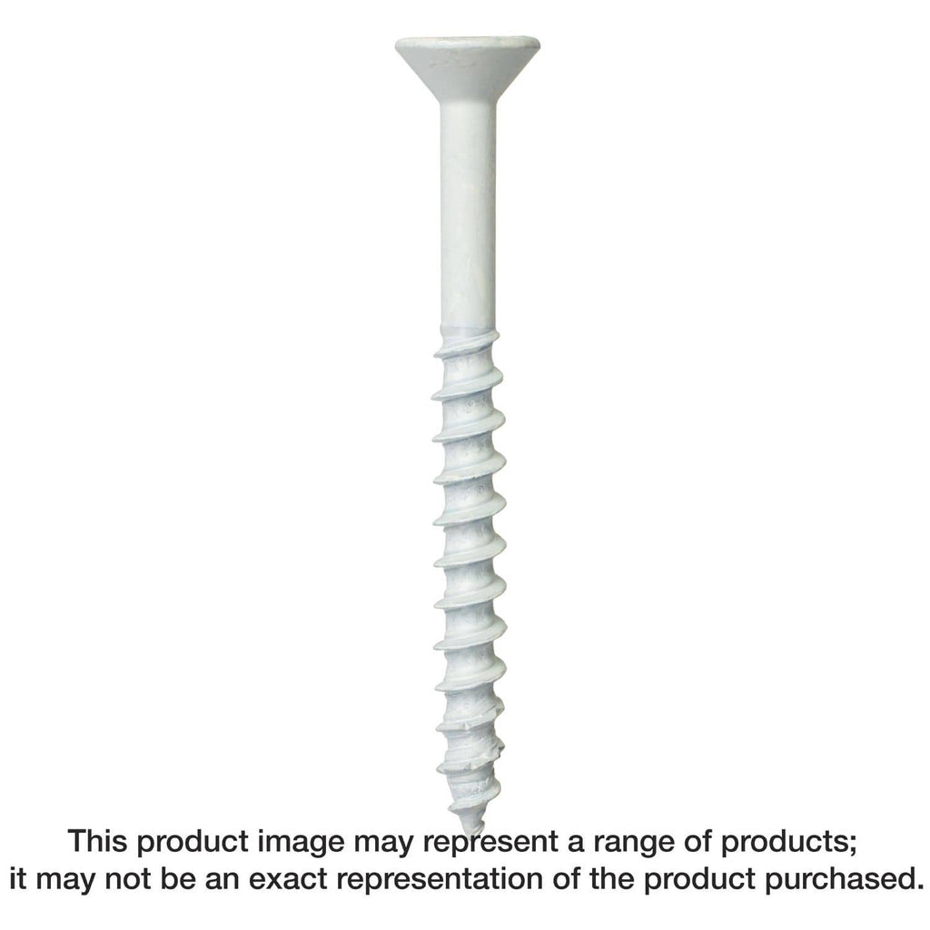 Simpson Strong-Tie TNTW25234TF Titen Turbo, 1/4-in. x 2-3/4-in. 6-Lobe Flat-Head Concrete and Masonry Screw, White, 100-Pack
