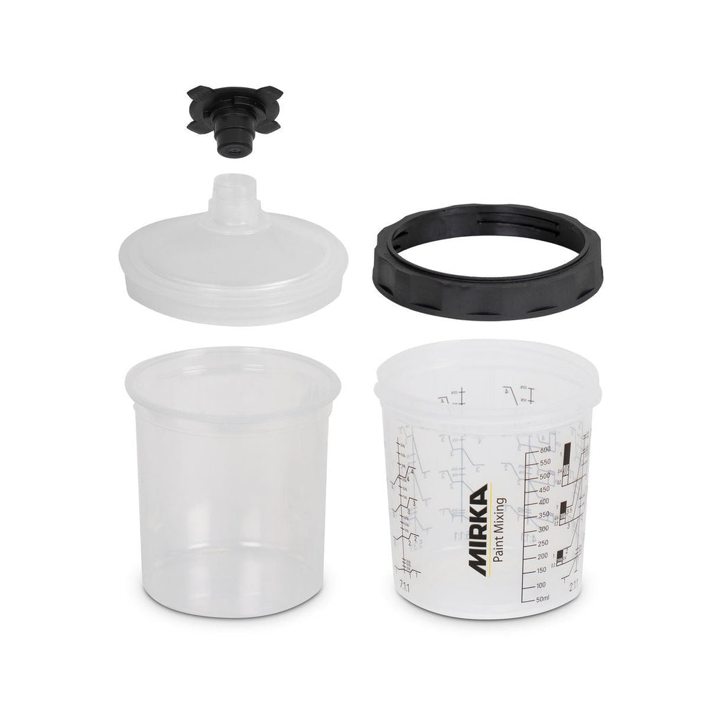 Mirka 125 Micron Paint Cup System for Spray Gun Mixing and Spraying (9190170650)