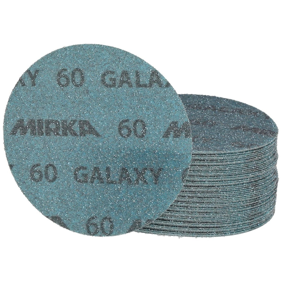 Mirka Galaxy 5-in. 60 Grit Hook and Loop Sanding Discs, 50-Pack, No-Hole Ceramic Abrasive for Random Orbital Sanders (FY-612-060)