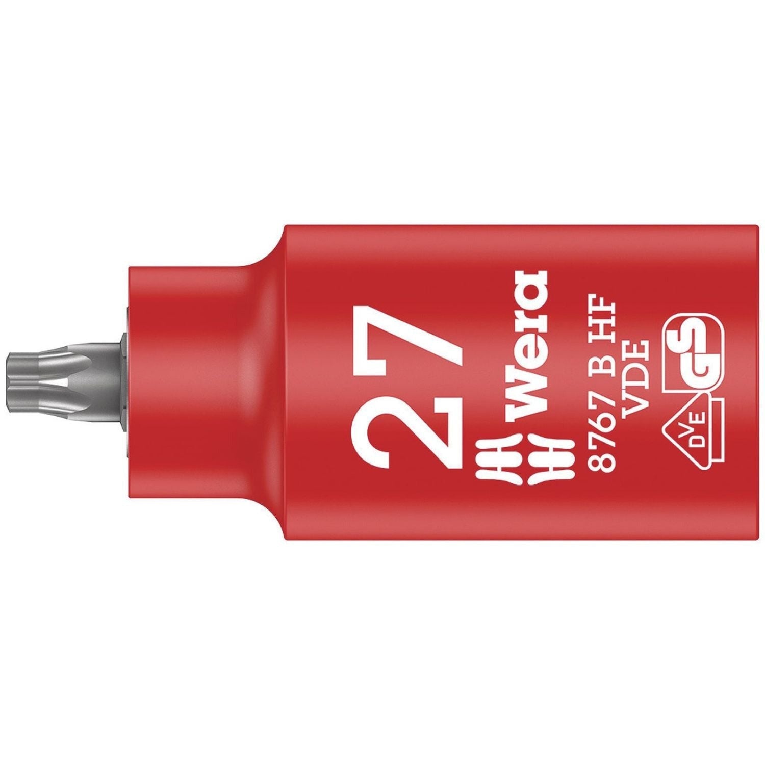 Wera 8767 B VDE Hf Torx Zyklop Bit Socket, Insulated, With Holding Function, 3/8-in. Drive, Torx 27x55-mm.